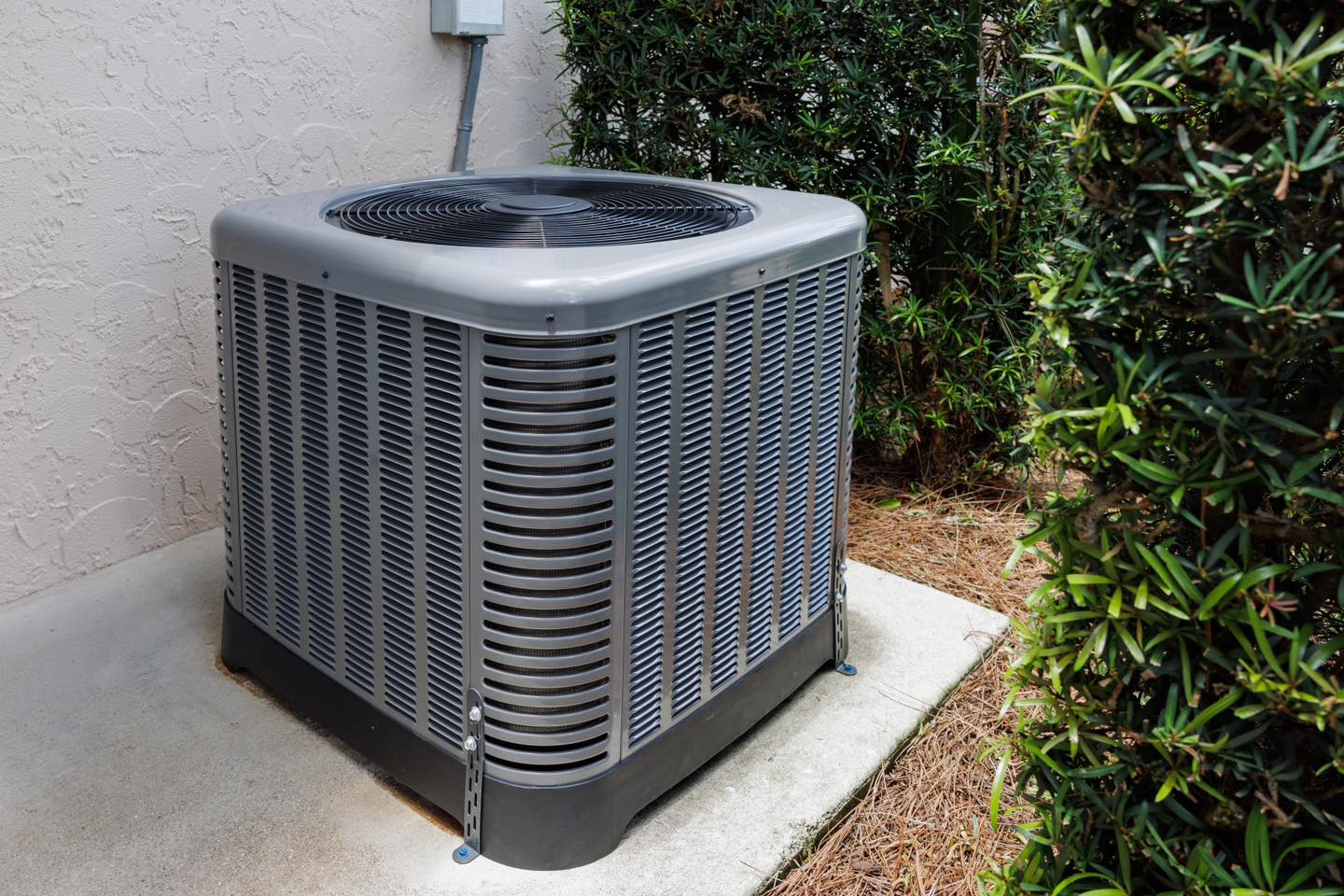 Newly installed AC condenser at a Gainesville TX home